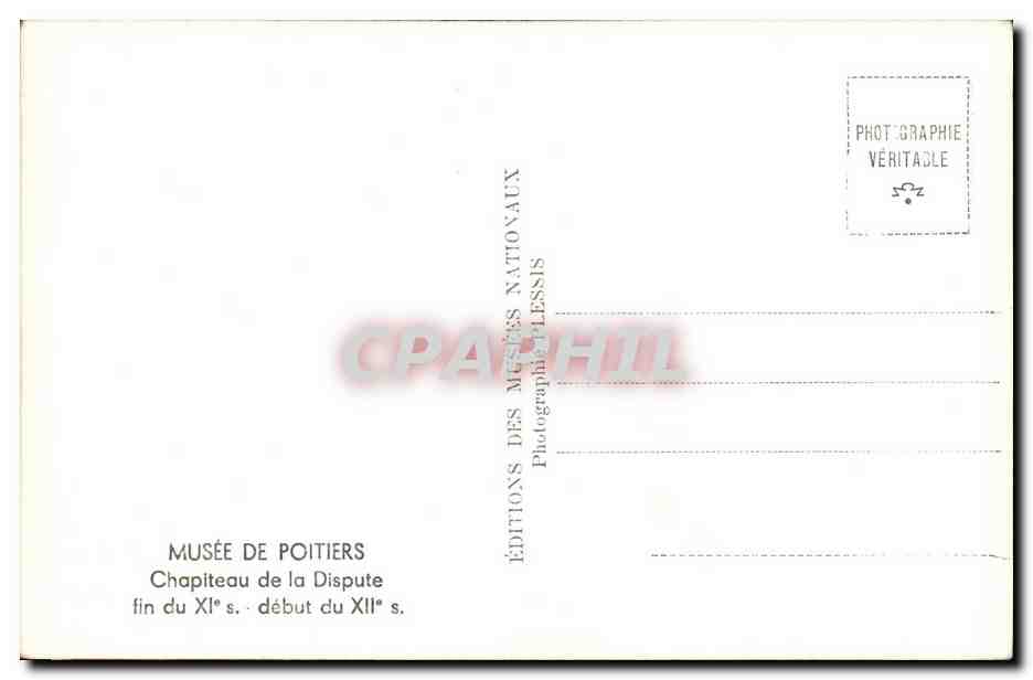 CPM Musee de Poitiers Chapiteau de la dispute fin du 11eme debut du 12eme — Verso