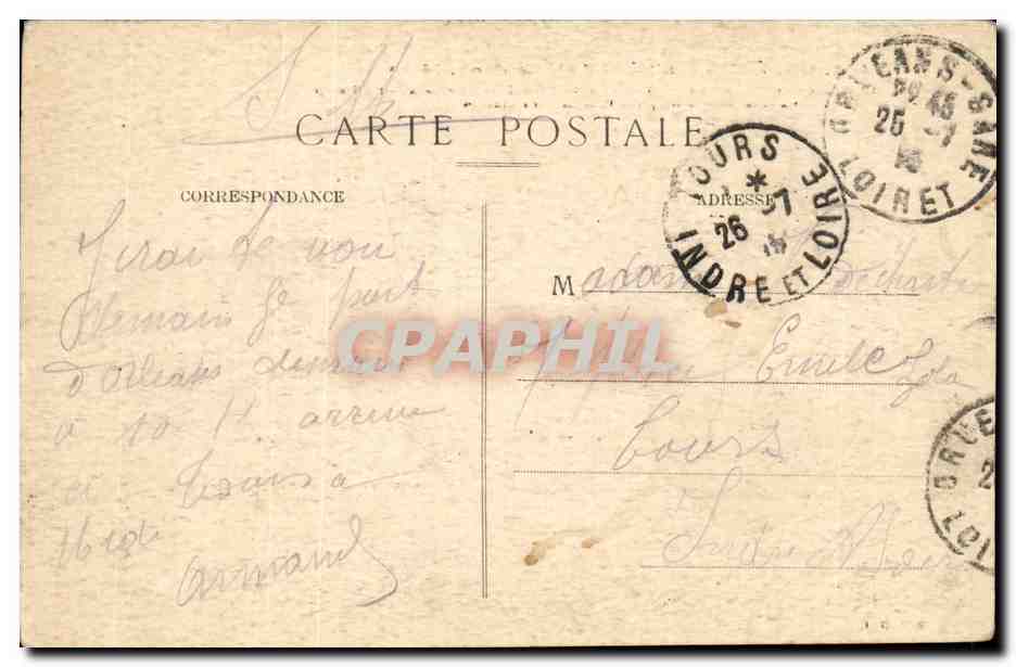 Orleans cPA L'hotel de ville — Rückseite