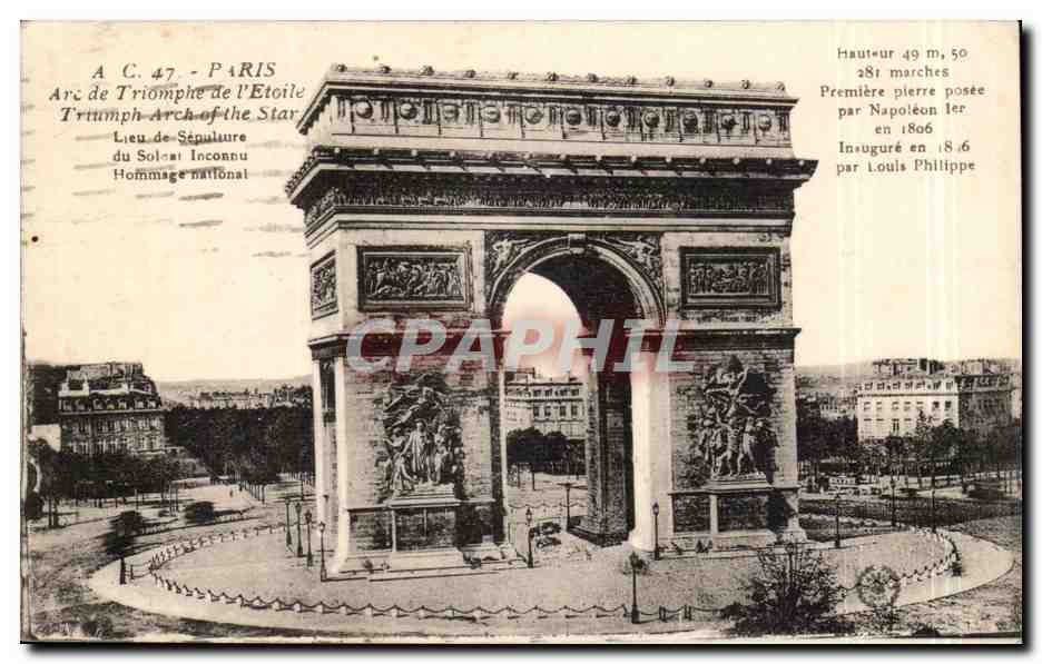 Paris CPA Arc de triomphe Soldat inconnu