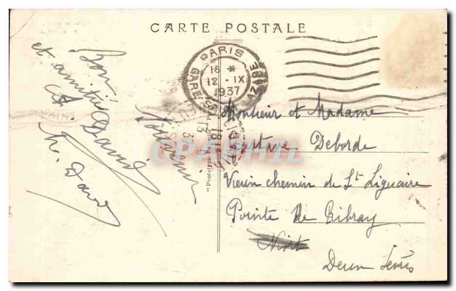 Paris CPA Arc de triomphe Soldat inconnu — Verso