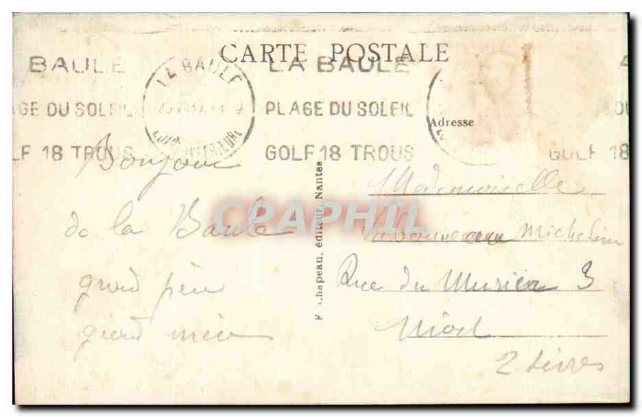 La Baule sur Mer CPA Esplanade et jardins du casino — Verso