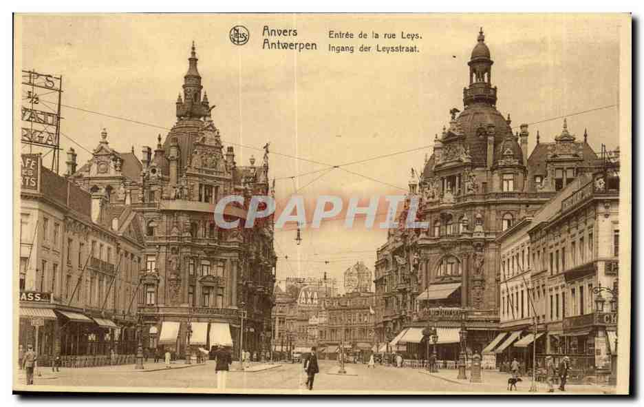 Belgie Belgique Anvers CPA Entree de la rue Leys
