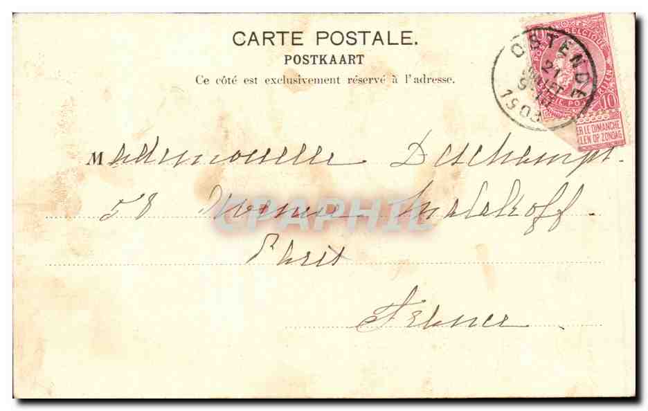 Petit Béguinage N. D. Gand — Vue Générale — Éditeur G. Van de Putte, Alost, n° 5 — Rückseite