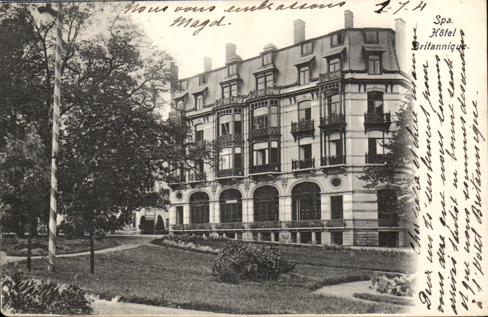 Belgie Belgique Spa CPA Hotel britannique