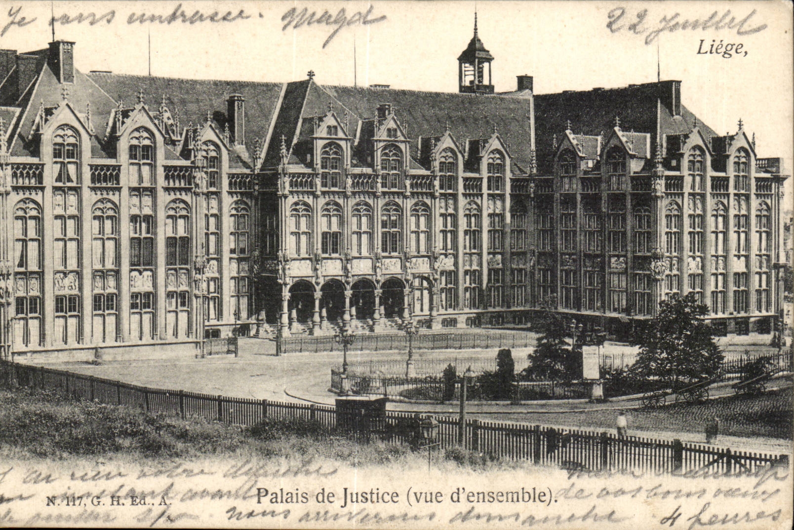 Belgie Belgique Liege CPA Palais de justice (vue d'ensemble)