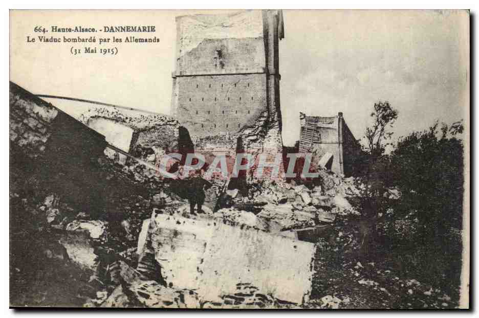 Haute Alsace CPA Dannemarie Le viadux bombarde par les allemands