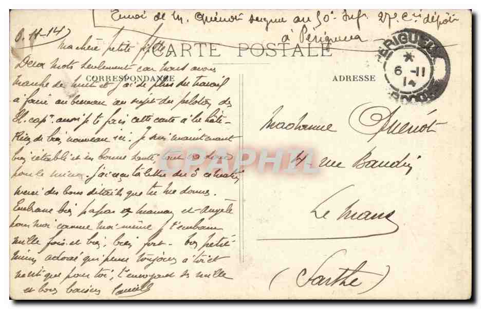 Perigueux CPA Tour Marguerre et le cours FEnelon — Rückseite