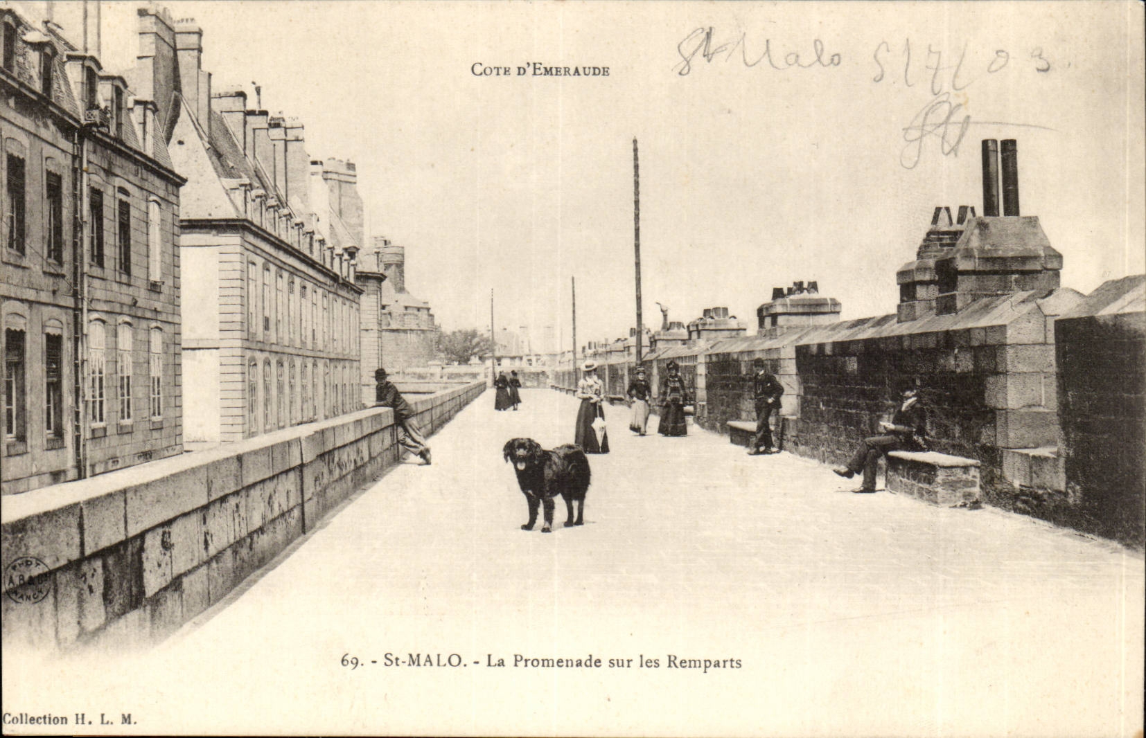 St-Malo - La Promenade sur les Remparts — Cote d'Emeraude, n°69, éditeur H. L. M.