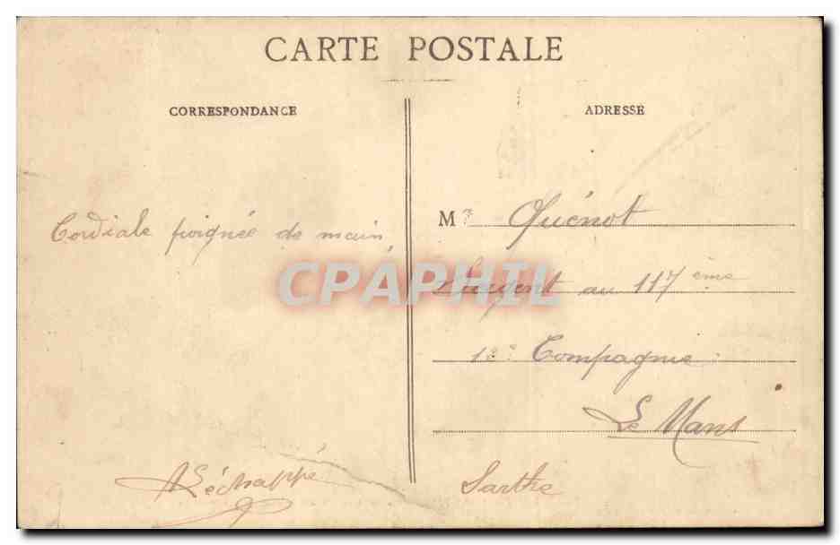 Beaumont sur Sarthe CPA le pont suspendu Vue en perspective — Rückseite
