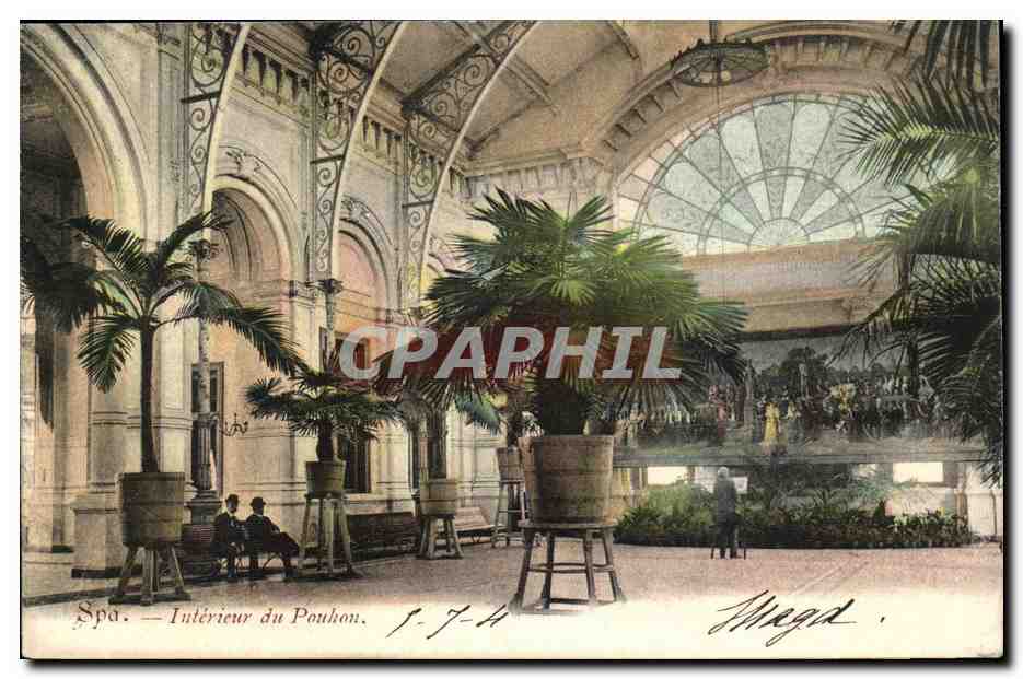Belgie Belgique Spa CPA Interieur du Pouhou
