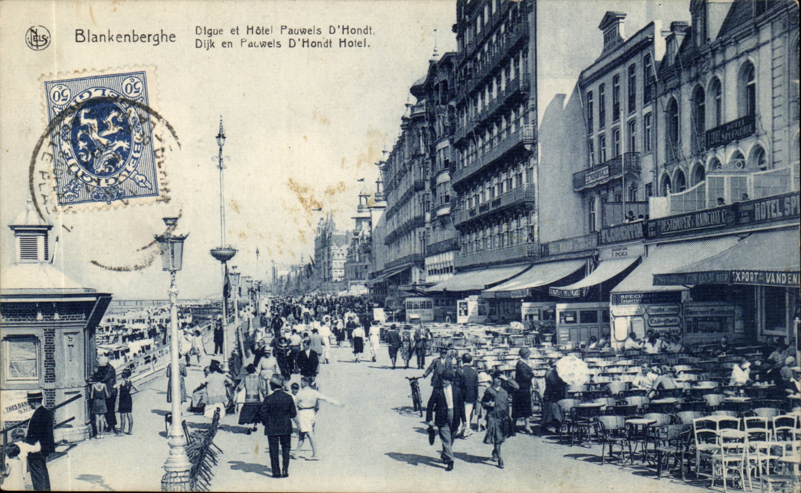 Belgie Belgique Blankenberghe CPA Digue et hotel d'Hondt