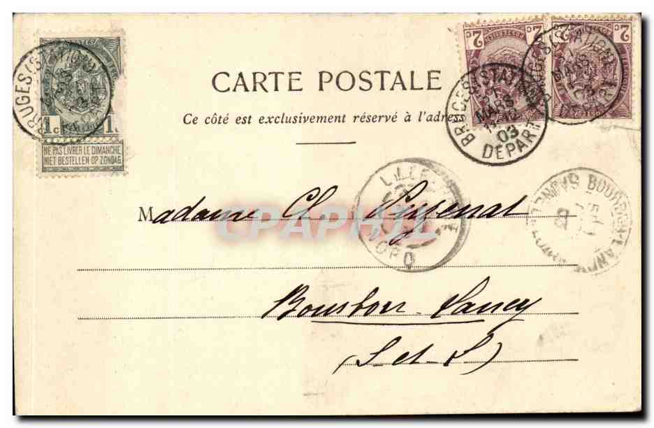 Bruges - Quai du Rosaire. III — Éditeur Bancan & Nicaise Gand, Série 11 N. 124 — Rückseite