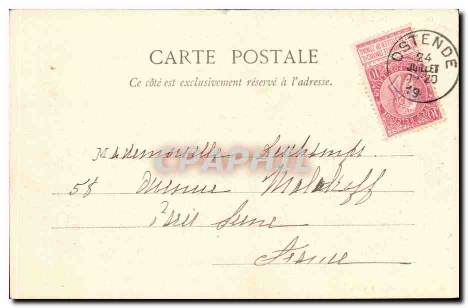 Belgie Belgique Ostende CPA Les bassins (bateaux voiliers) — Rückseite