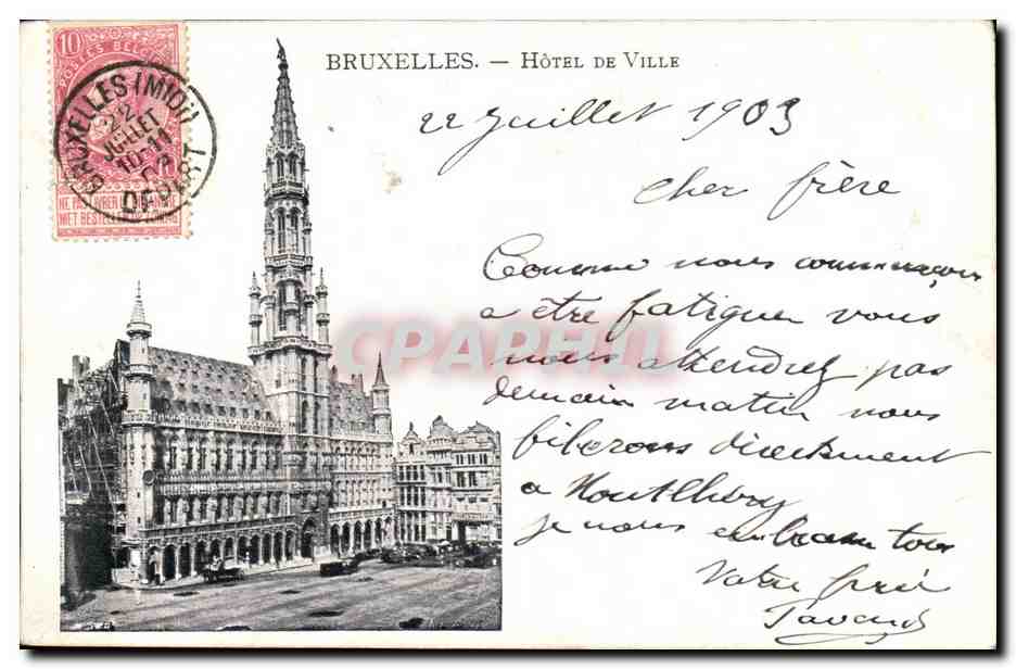 Belgie Belgique Bruxelles CPA Hotel de ville