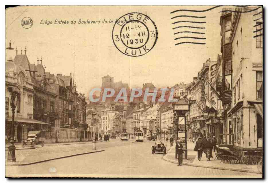 Belgie Belgique Liege CPA Entree du boulevard de la sAuvaniere