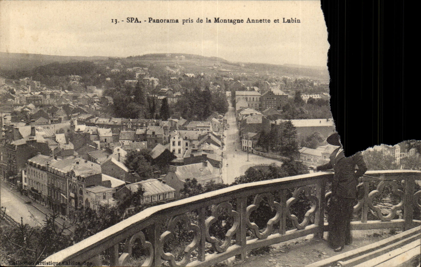 Belgie Belgique Spa CPA Panorama pris de la montagne Annette et Lubin