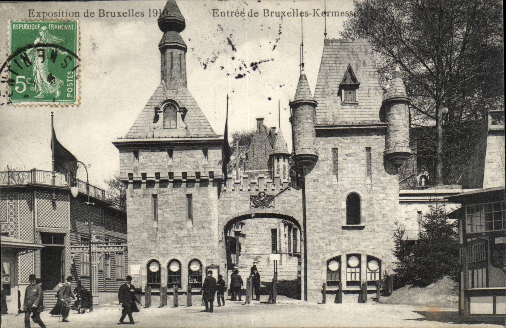 Belgie Belgique Exposition de BRuxelles 1910 CPA Entree de Bruxelles KErmesse