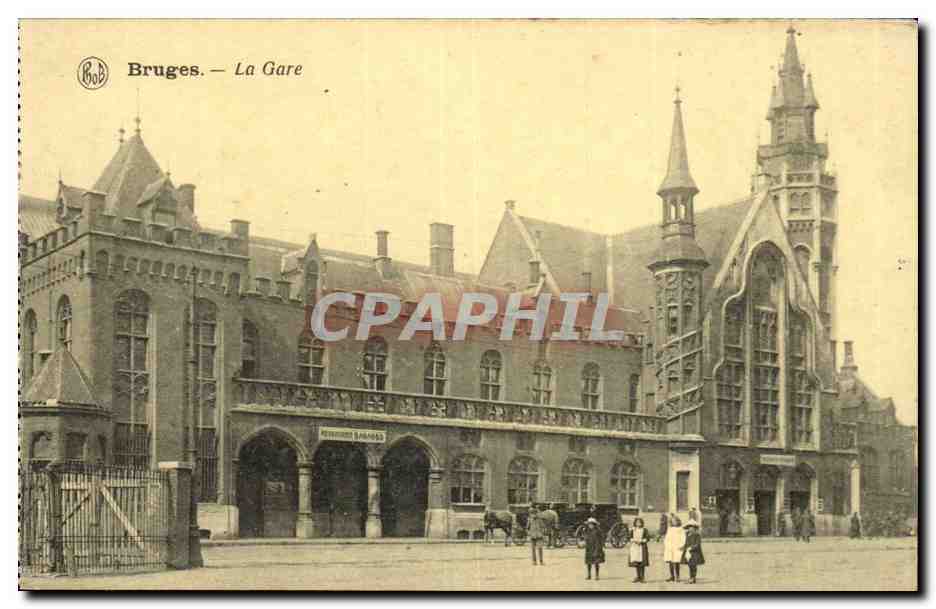 Belgie Belgique Bruges CPA La gare
