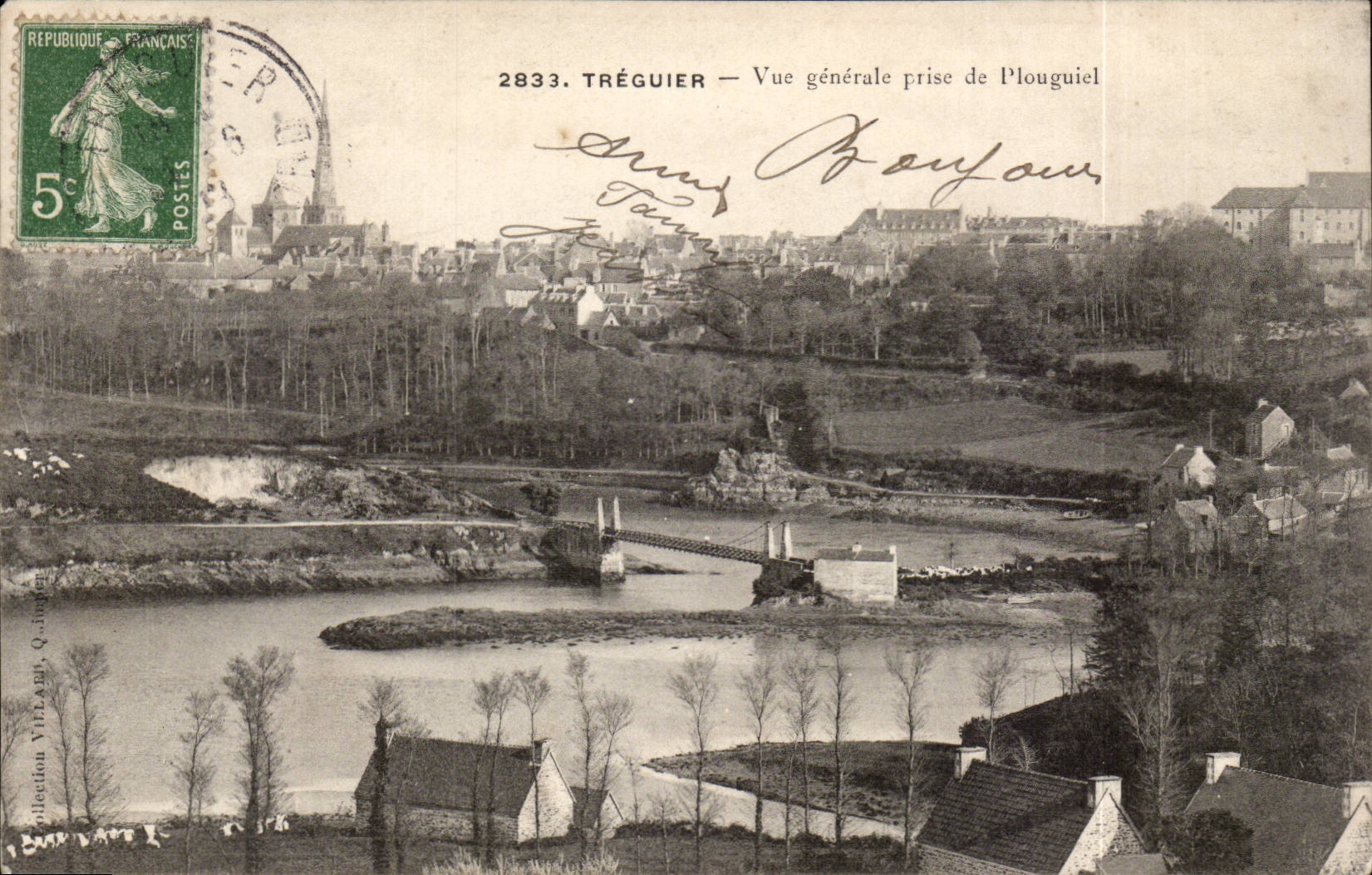 Treguier CPA Vue generale prise de Plouguiel
