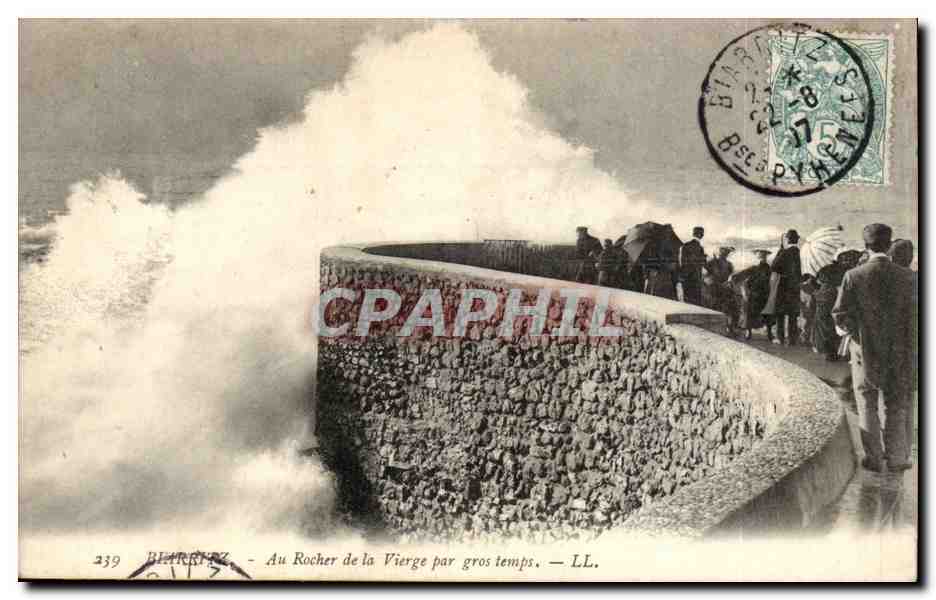BETHRIPZ - Au Rocher de la Vierge par gros temps. — LL.