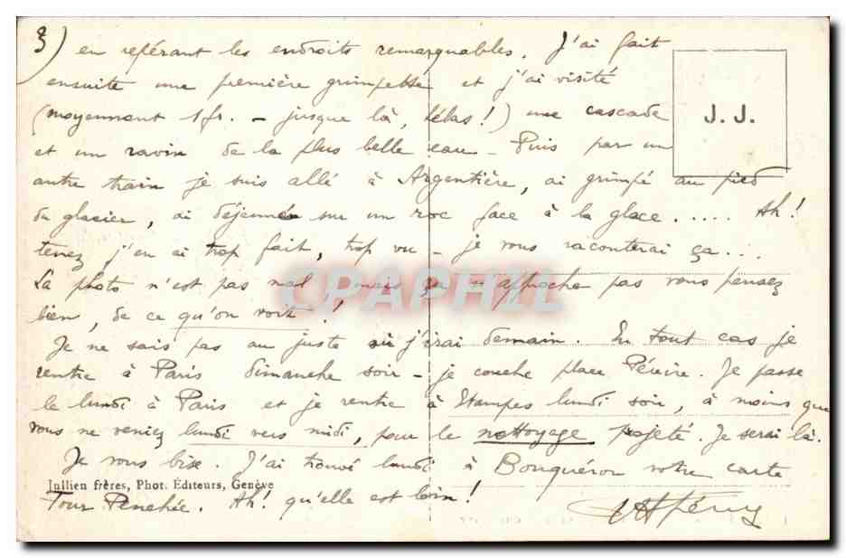 Argentière et le Mont-Blanc — J.J. 10553 — Back