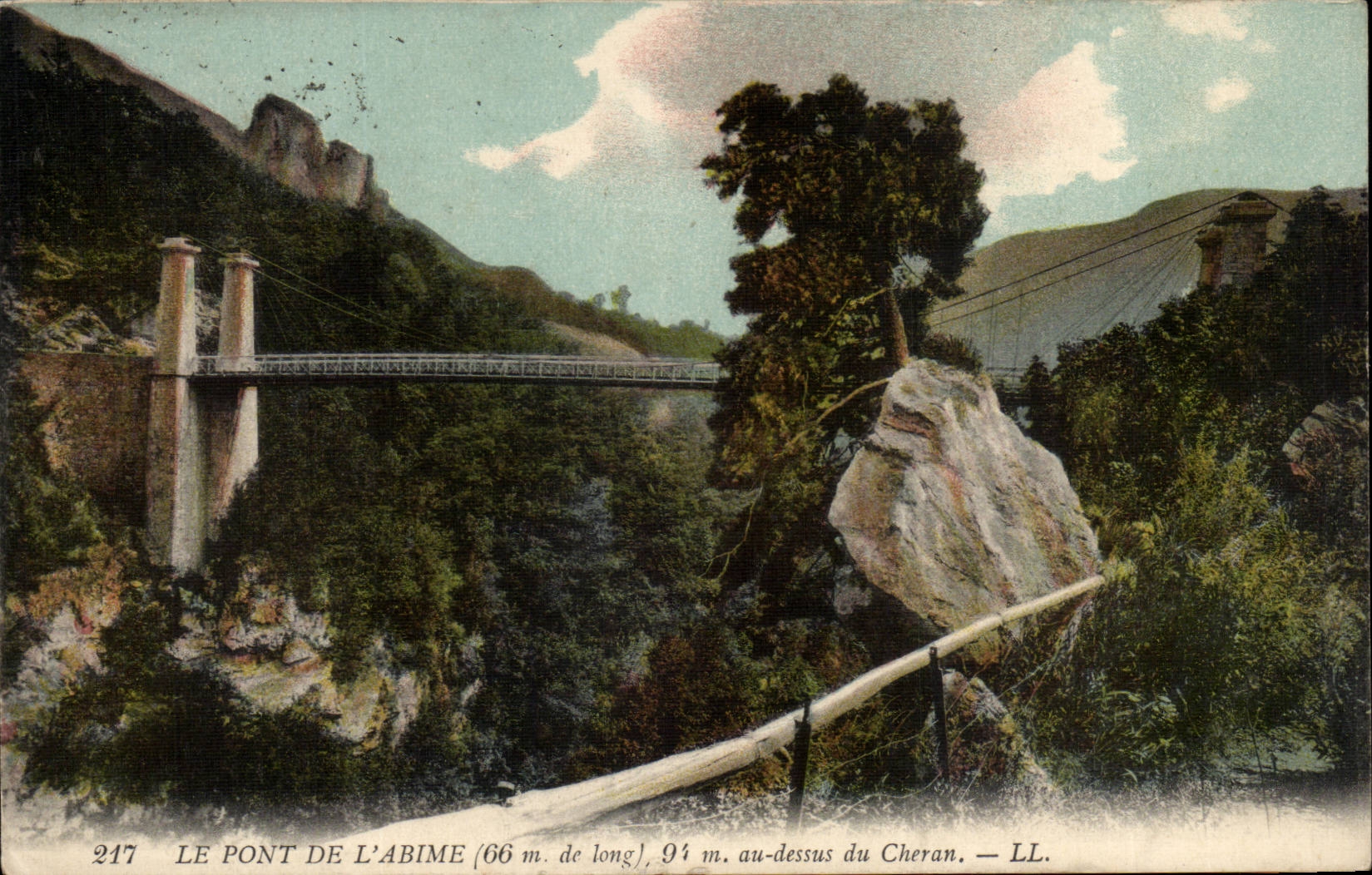 Le pont de l'abime CPA Au dessus du Cheran
