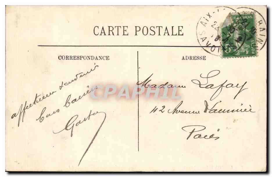 Le pont de l'abime CPA Au dessus du Cheran — Rückseite