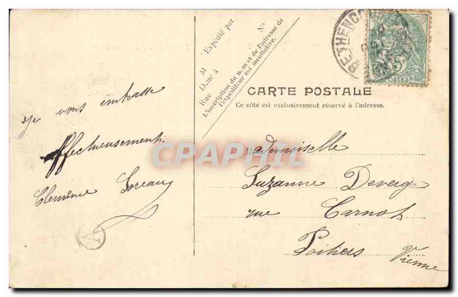 Environs du Treport CPA La plage du bois de Cise — Verso