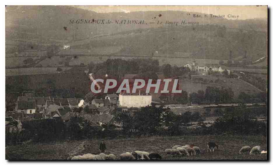 St Gengoux le national CPA Le bourh hameau (moutons)