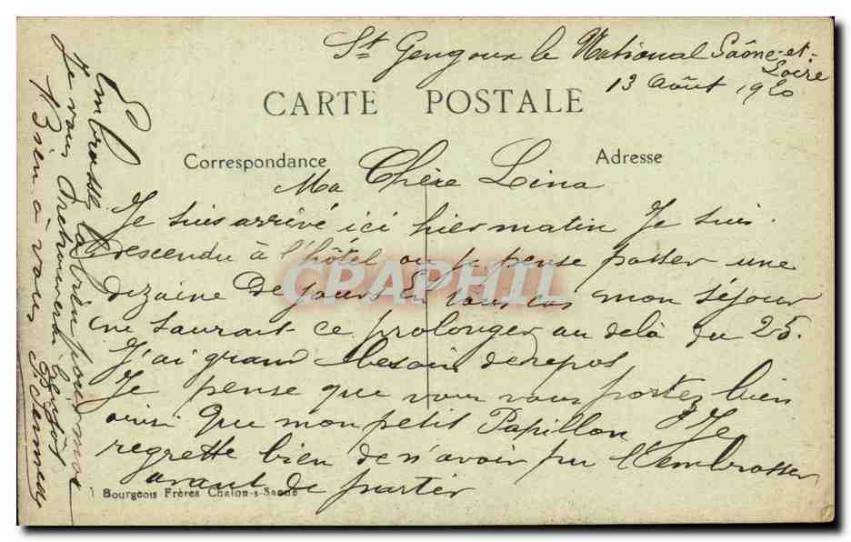 St Gengoux le national CPA Le bourh hameau (moutons) — Rückseite