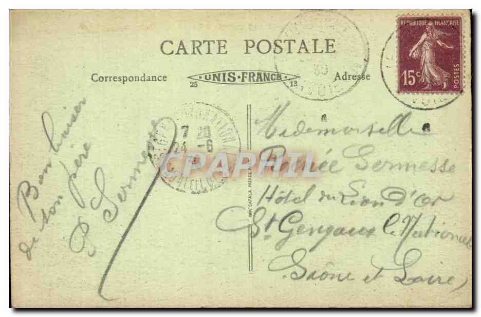 Aix les Bains CPA Vue generale vers le Revard — Rückseite