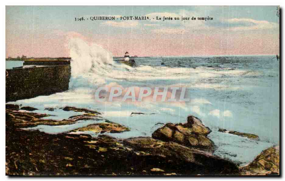Quiberon - Port-Maria - Die Mole an einem stürmischen Tag