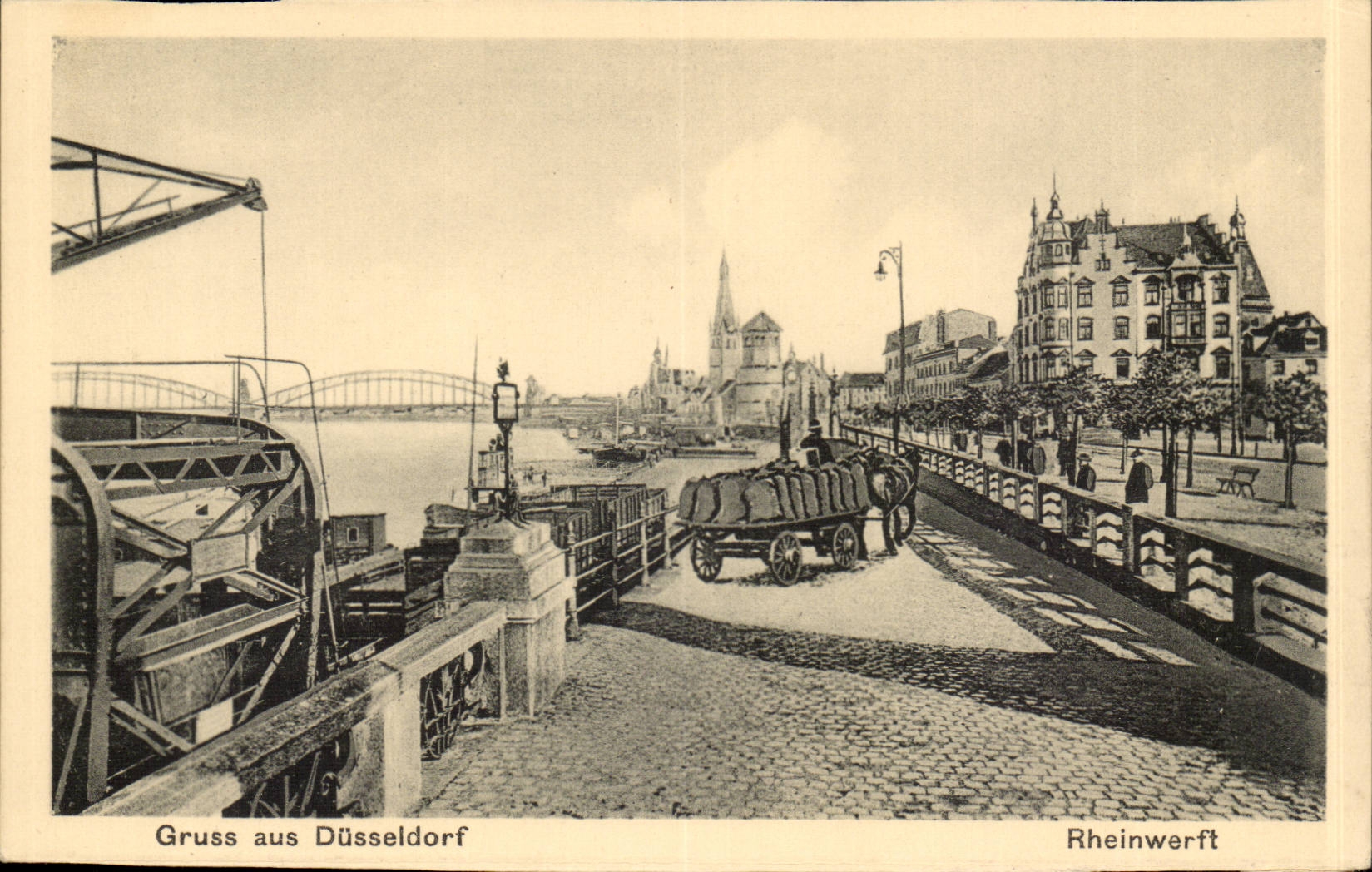 Allemagne Gruss aus Dusseldorf Rheinwerft CPA 