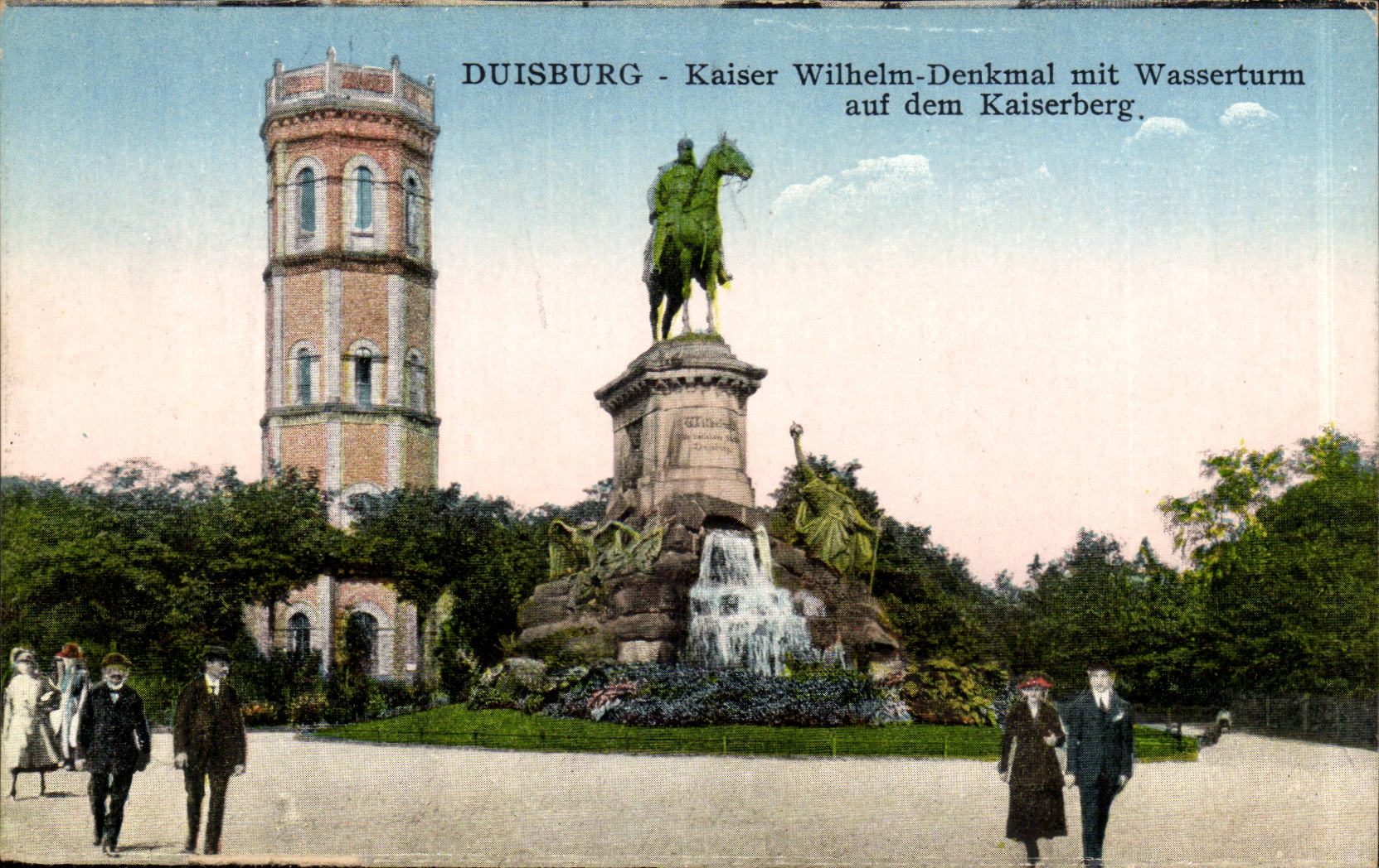 Duisburg - Kaiser Wilhelm-Denkmal mit Wasserturm auf dem Kaiserberg — éditeur Iris, série B, n° 5