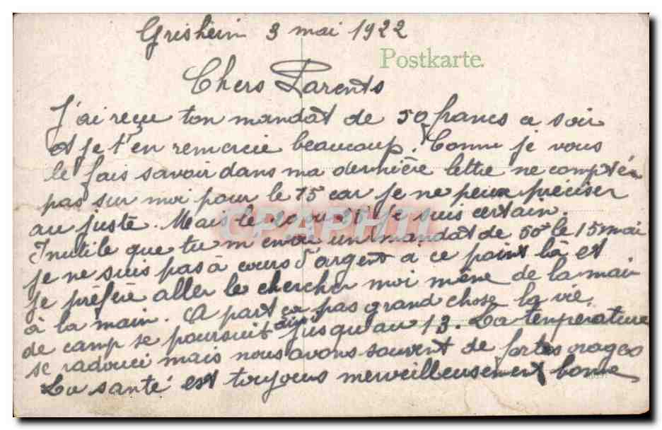 Allemagne Darmstadt CPA Hauptbahnhof Ostseite — Rückseite