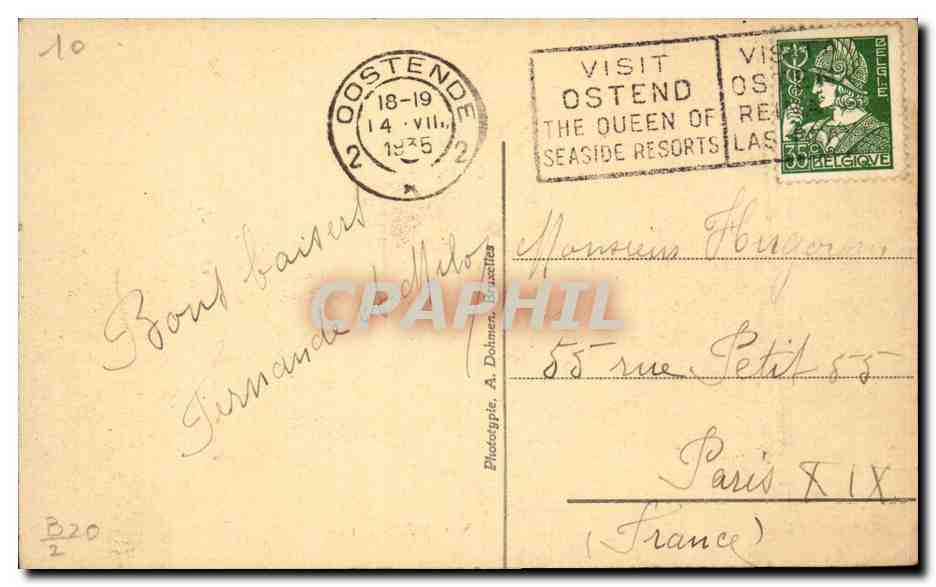 Ostende — La Gare maritime — Éditeur HIBERT, n° 148 — Reverso