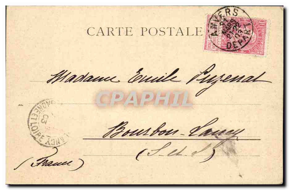 Palais de Justice — Hôtel des Milles Colonnes — Souvenir d'Anvers, éditeur Wömmmer & Jünes, n° 4115 — Rückseite