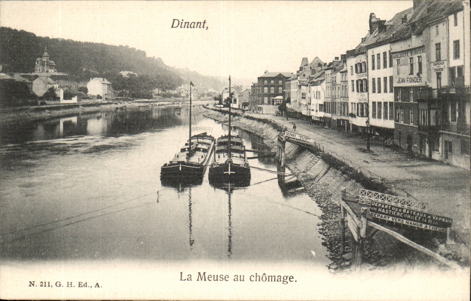 Dinant, La Meuse au chômage — G. H. Ed., N. 211