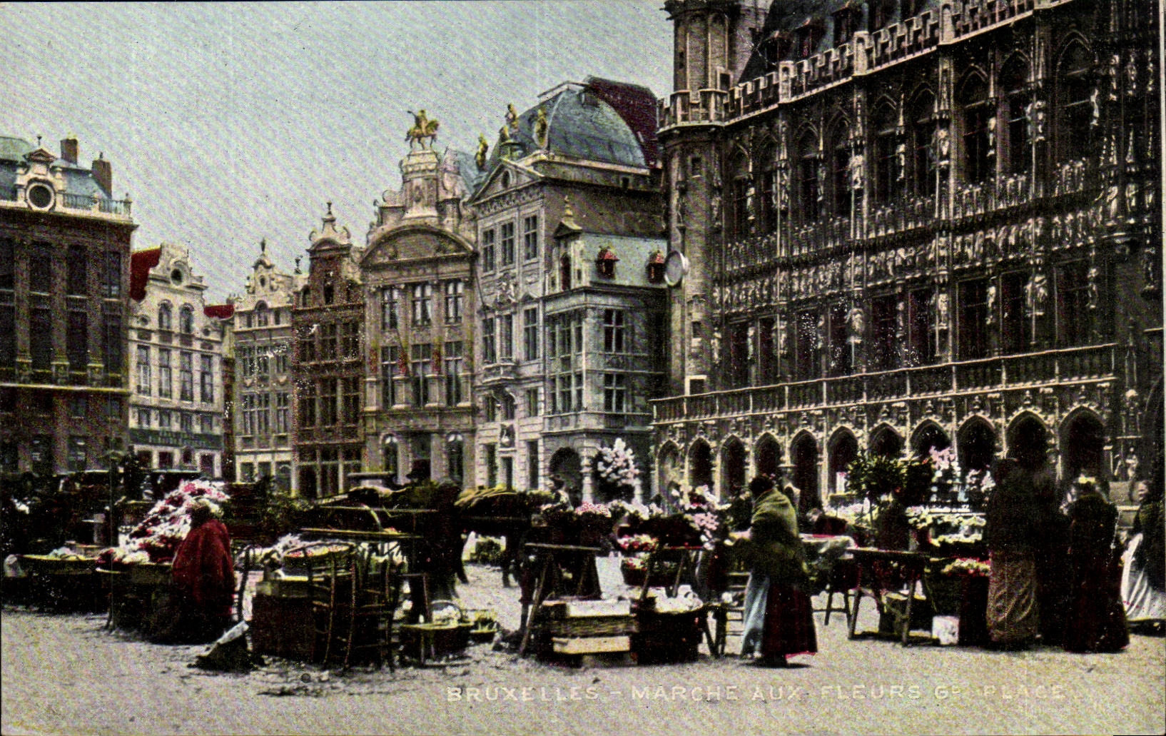 Belgique Belgie Bruxelles CPA Marche aux fleurs Grand place 