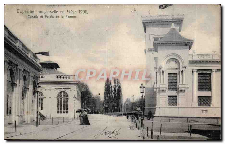 Belgique Belgie Exposition universelle de Liege 1905 CPA Canada et palais de la femme