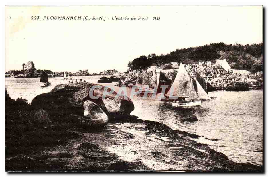 ploumanach CPA L'entree du port (bateaux)