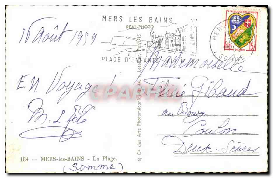 Mers les Bains CPM La plage — Verso