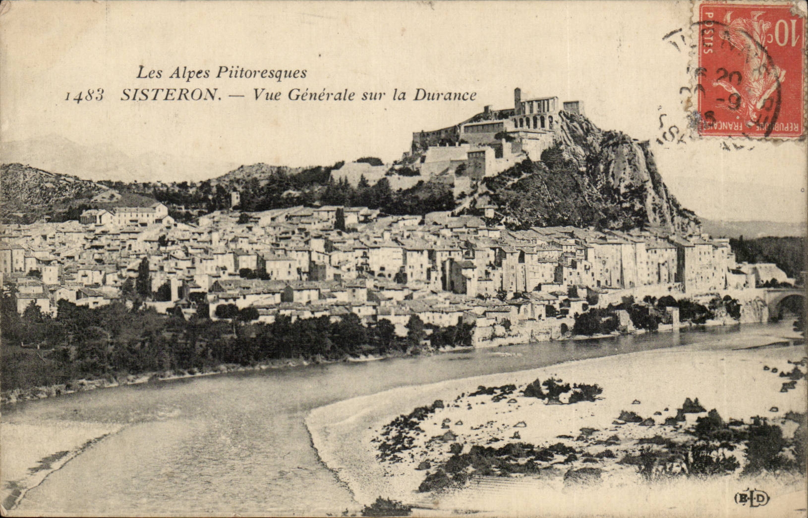 Sisteron CPA Vue generale sur la Durance