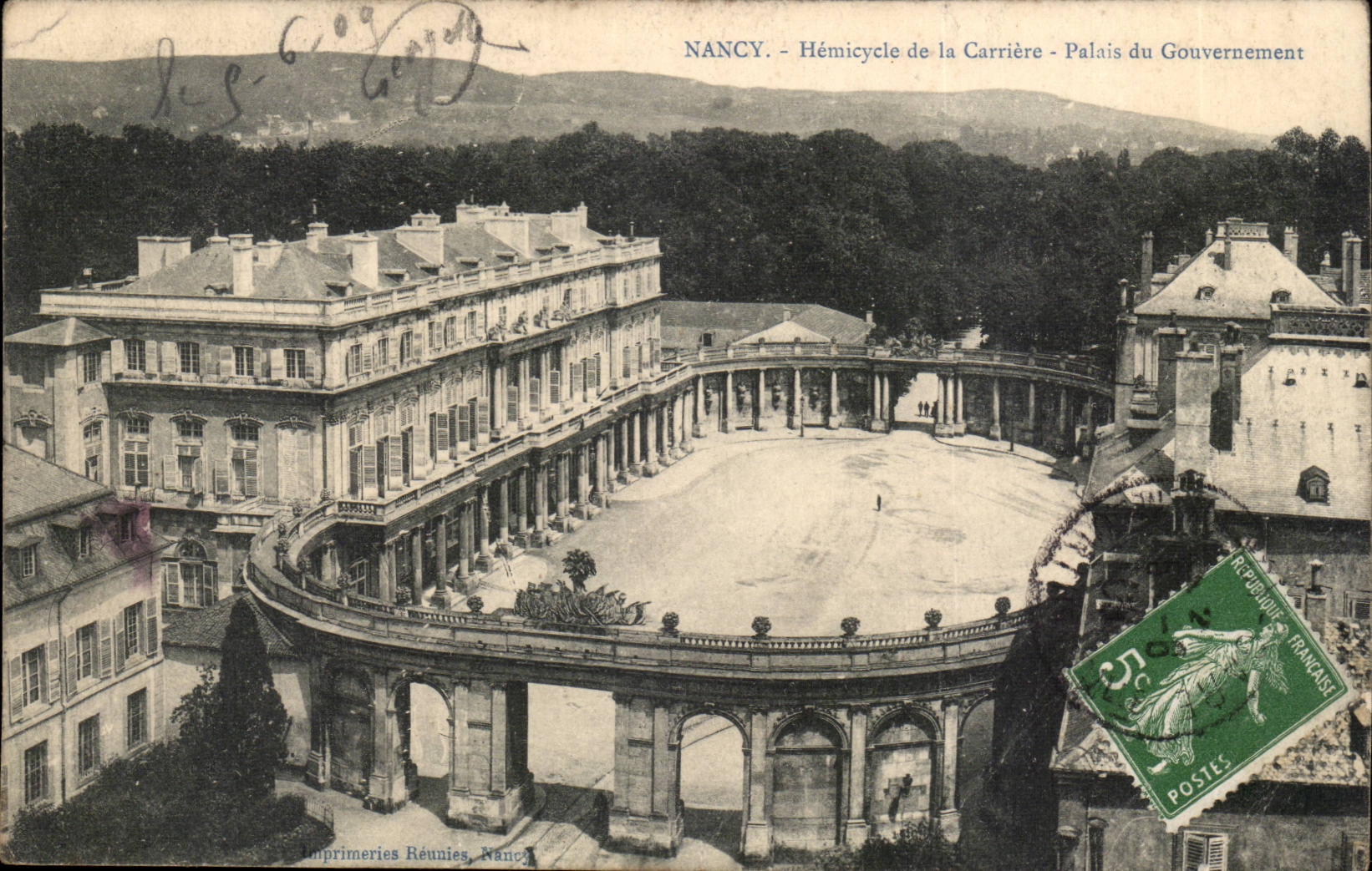 NANCY — Hémicycle de la Carrière - Palais du Gouvernement — Imprimeries Réunies, Nancy