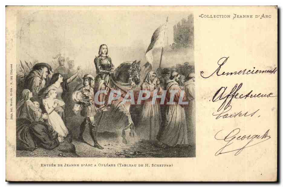 Collection Jeanne d'arc CPA Entree de Jeanne d'arc a Orleans (tableau de H Scheffer)