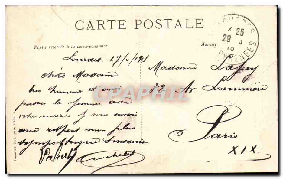 Lourdes CPA Le chateau — Verso