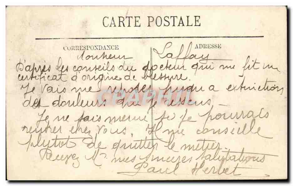 CAYEUX — La Plage à marée haute — LL — Verso