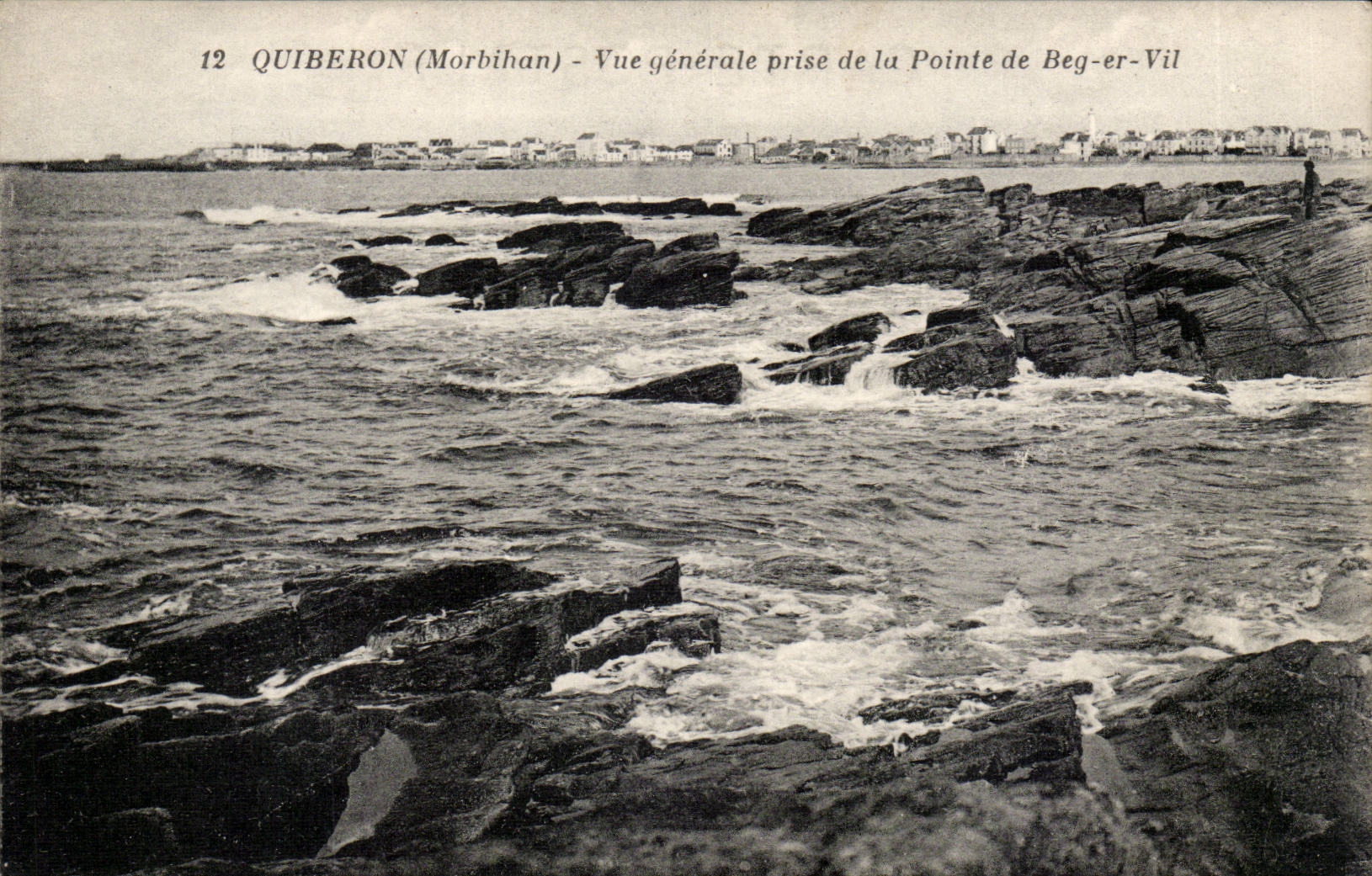 Quiberon (Morbihan) — Vue générale prise de la Pointe de Beg-er-Vil — Éditeur : Nozaïs, n°12