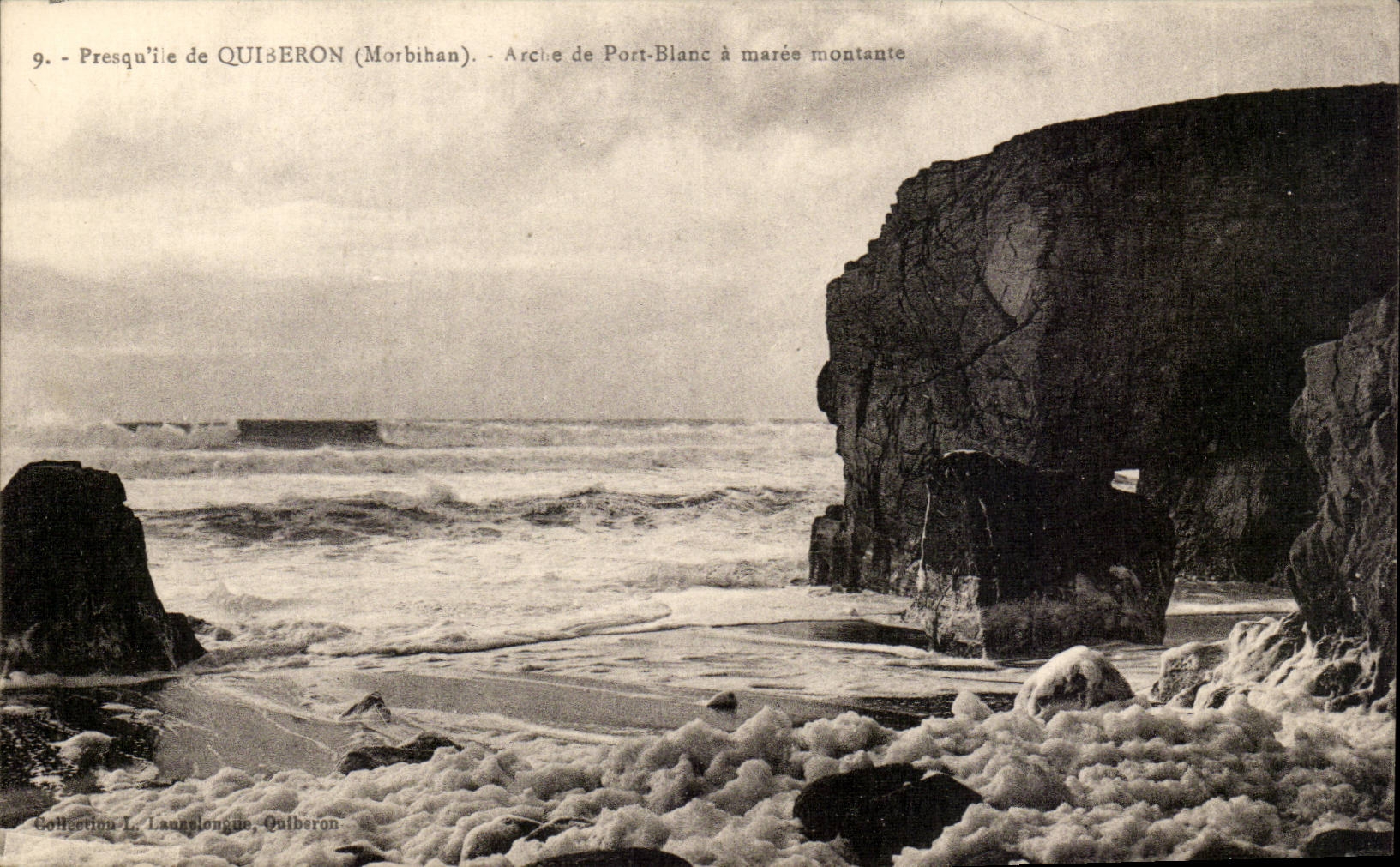 Presqu'île de QUIBERON (Morbihan) — Arc de Port-Blanc bei Flut — Sammlung L. Laanglouge, Quiberon