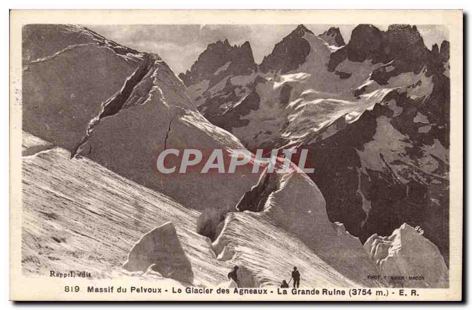 Massif du Pelvoux — Der Agneau-Gletscher — La Grande Ruine (3754 m.) — Fot. T. Macon